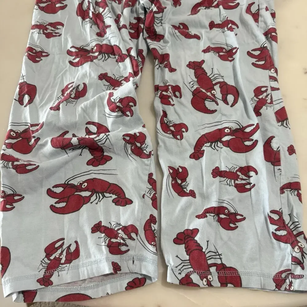 Lazy One 100% Cotton Lobster Pajama Pants Blue Lounge Bottoms Pinterest Women M